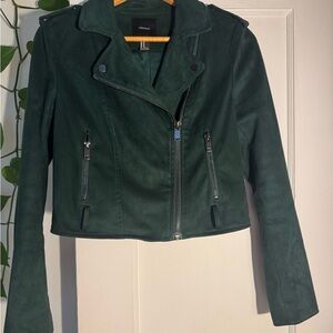 Forever 21 Dark Green Leather Jacket